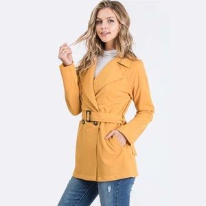 Mustard Yellow Fall Winter Coat Jacket Sweater